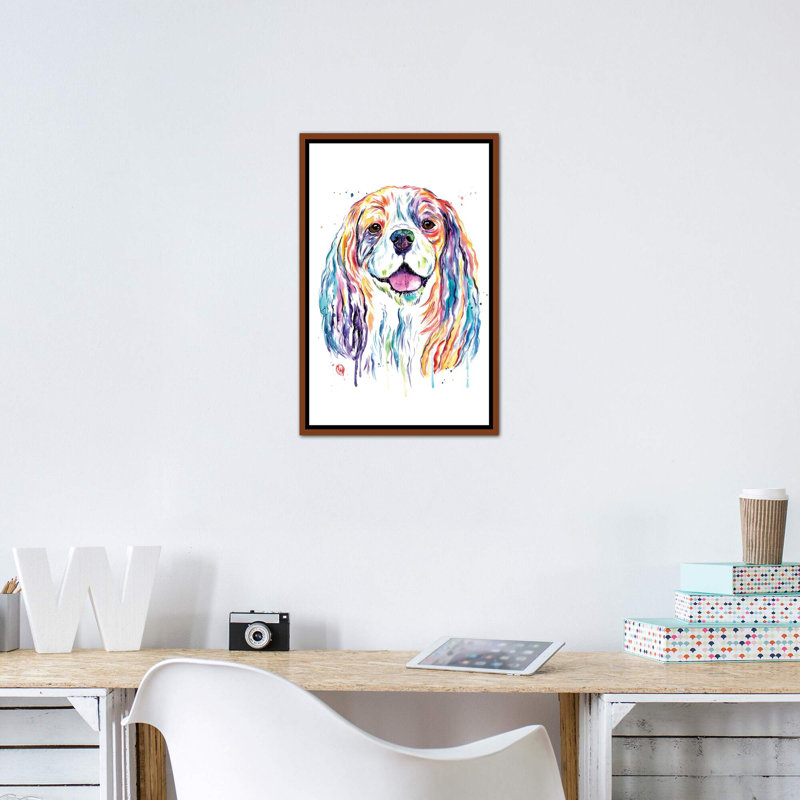 «Cavalier» par Lisa Whitehouse - Reproduction d'art graphique sur papier encadré, Toile avec cadre en bois classique
