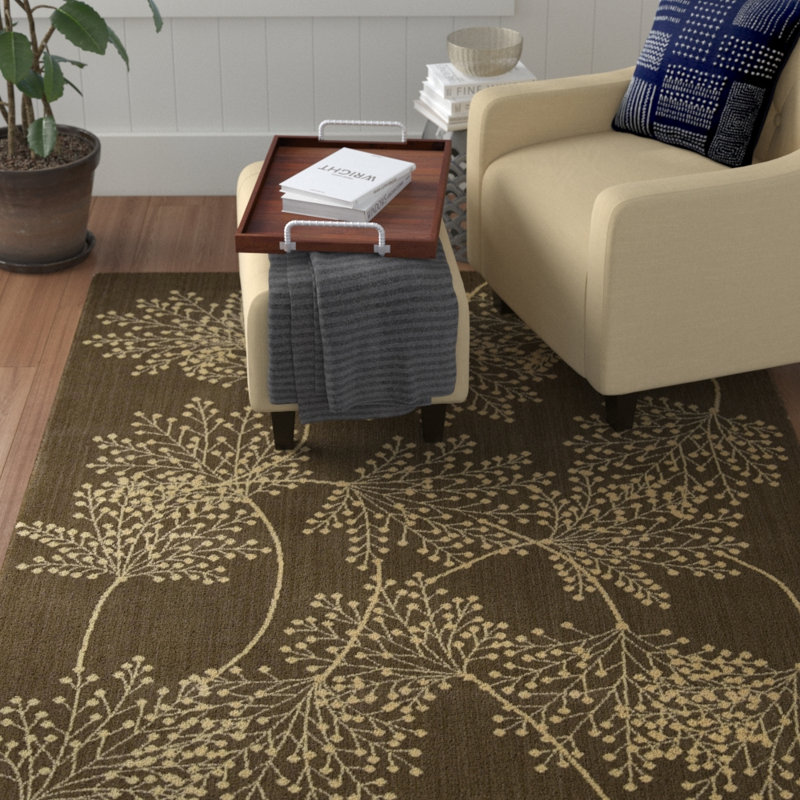 Hartville Viscose Floral Indoor Rug, Rectangle 9'6" x 13'
