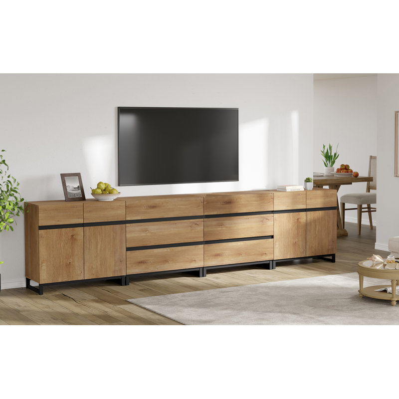 Modern TV Stand For Tvs Up To 120 Inch, 4 In 1 TV Console With Adjustable Shelves And 6 Drawers, Media Console For Living Room,Bedroom