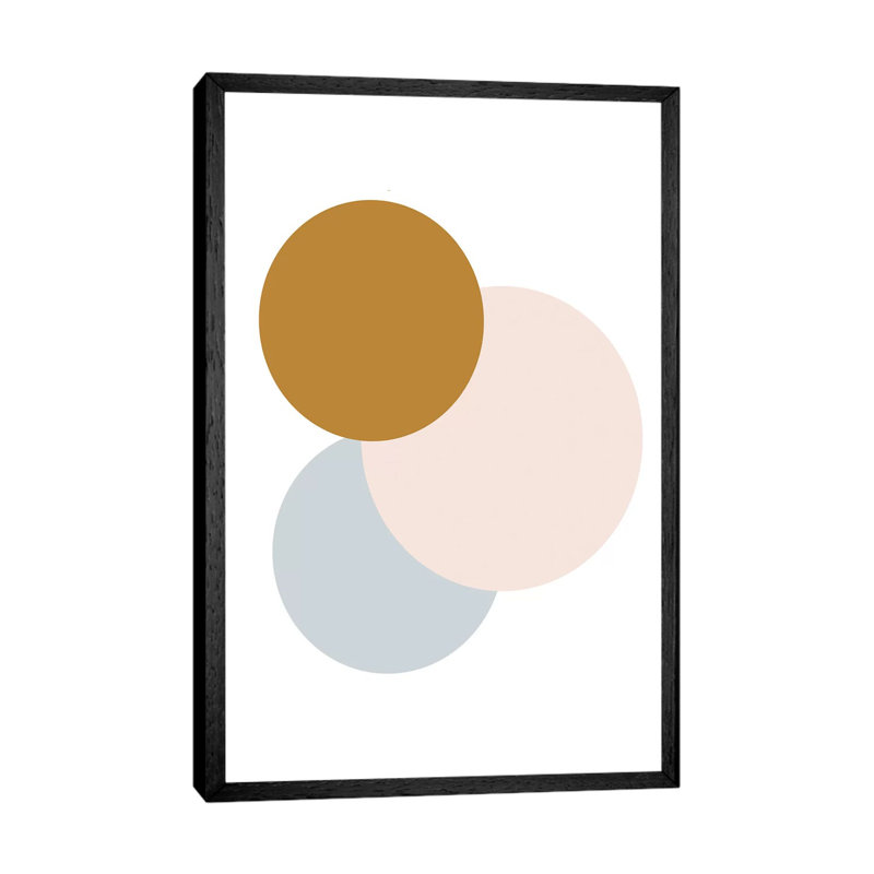 Jewel Abstract Circles by Leah Straatsma - Print on Canvas, Black Floater Framed, 101.6cm H x 66.04cm W x 3.81cm D
