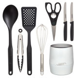 Farberware Classic Crock with Knife Holder and Tools, 13-Inch, White