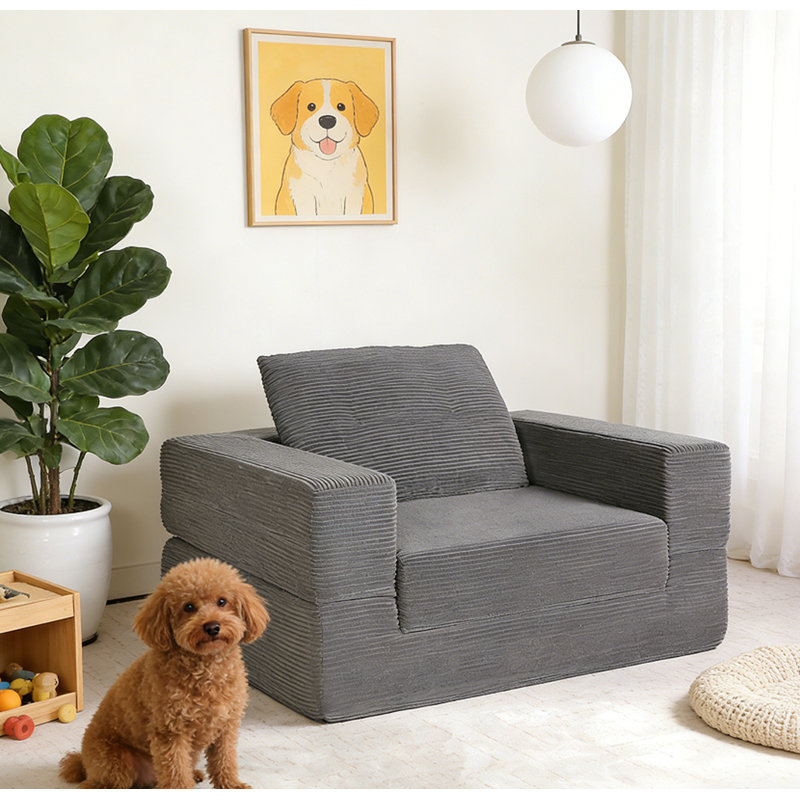 Compression Human Dog Sofa Bed, Dark Gray