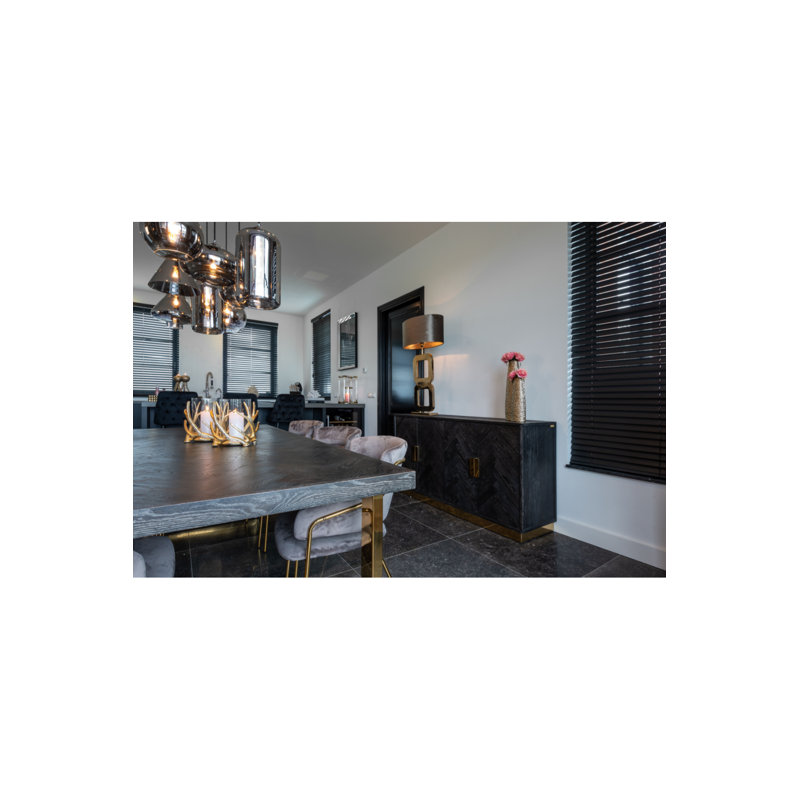 Blackbone Dining Table, Gold, 30" H x 71" L, Standard Table (30” Height)