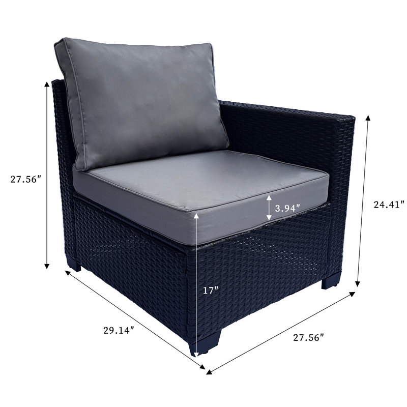Coussin de jardin extérieur: 7 pe avec canapé de patio au design élégant