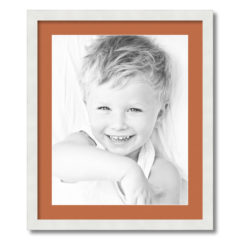 Matte Picture Frame with Mat, Red Orange