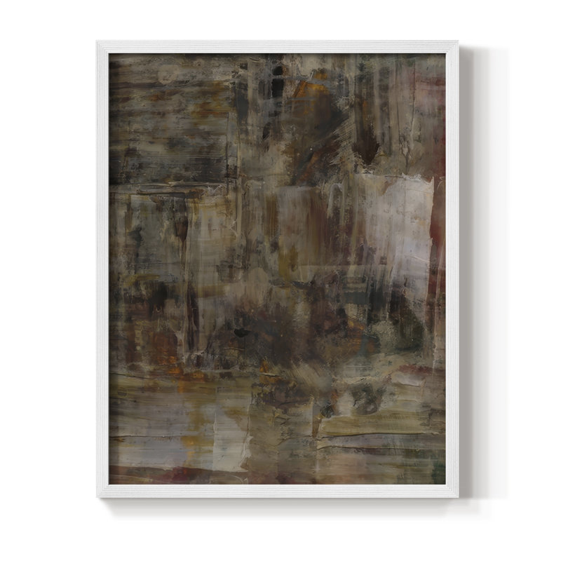 «Molten Patina II», reproduction encadrée - bois massif, H 21 po x l 17 po, Blanc