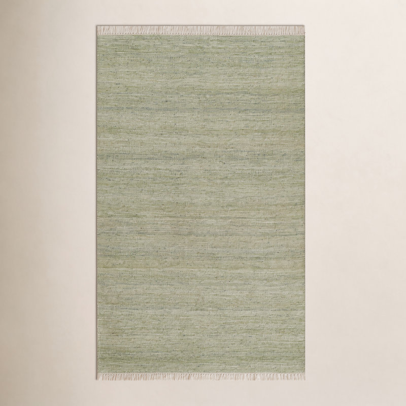 Tapis vert intérieur / extérieur tissé à la main Cassandra, Rectangle 9 pi x 12 pi