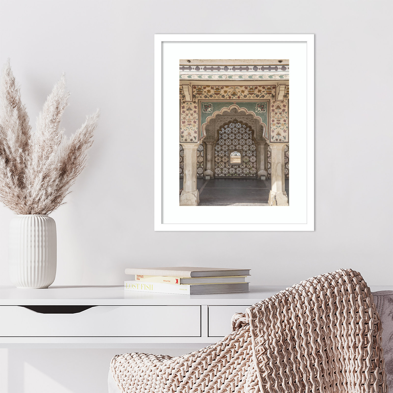 Daisey "Desert Palace" Print, White, 21" H x 17" W