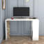 Bureau d'étude moderne avec option de fixation murale, finition marbre blanc, 47,2 po x 29,7 po x 23,6 po | 100% panneau de particules enduit de mélamine, épaisseur: 0,7 pouce | Comprend de nombreuses tablettes, parfaites pour les bureaux à domicile et les espaces d'étude-581530843
