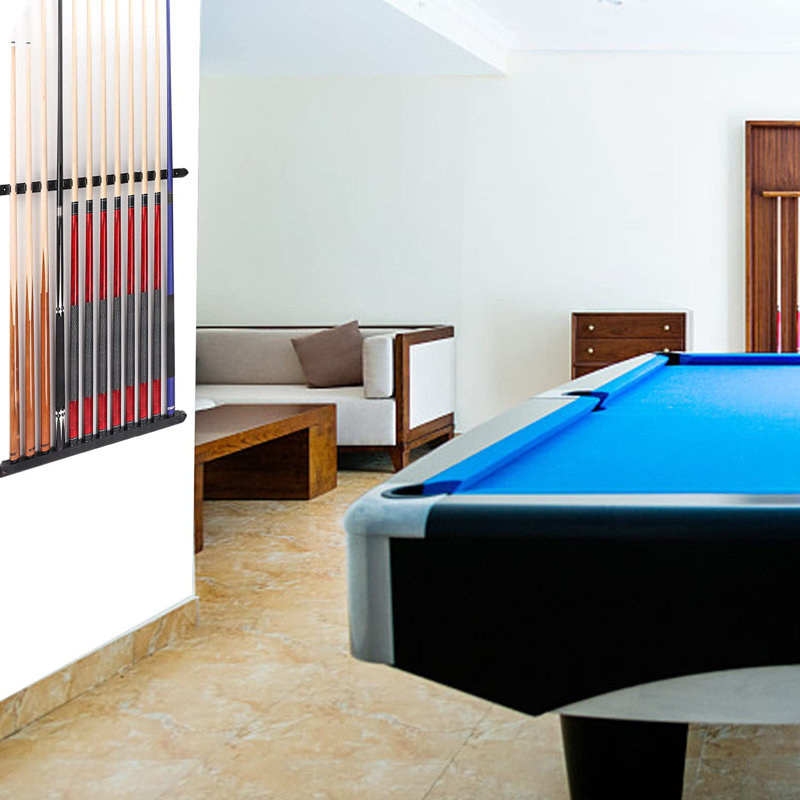 Porte-queues de billard mural en bois 2 pièces GSE, Noir