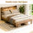 Bed Frame Queen Size with LED Lights and USB Ports, Metal Frame with Headboard, Large Storage Space