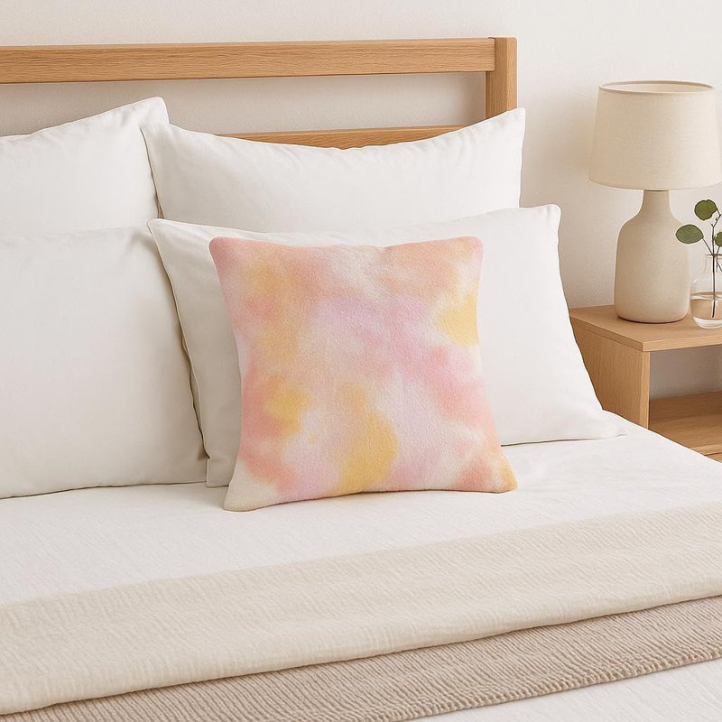 Coussin décoratif Urban Lifestyle Tie Dye Moonlight, Jaune / Rose