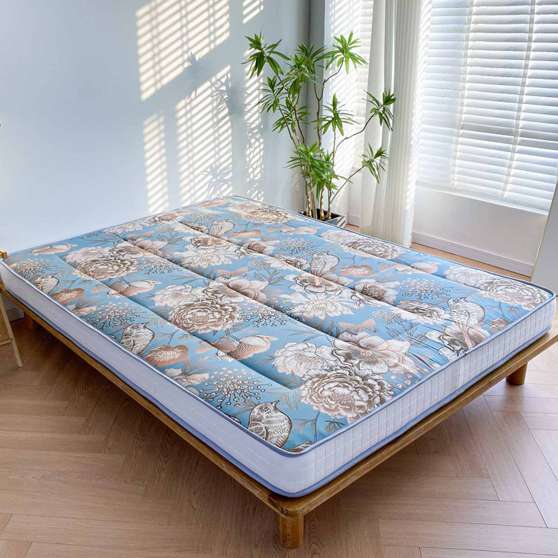 6"Thick Flower Pattern Floor Futon Mattress, Queen