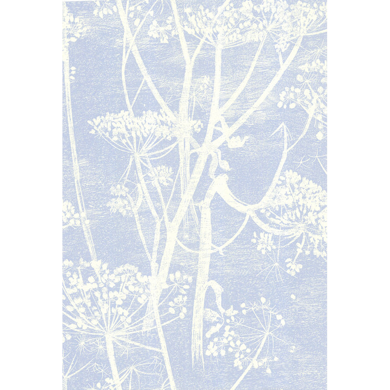 Cow Parsley Floral Wallpaper Roll, White/Blue