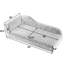 Espace de détente pour chien de taille moyenne et grande - conception moderne avec motif irrégulier, accoudoir simple, housse en lin respirant, pieds en plastique bas gris foncé, dimensions pour animaux de compagnie surdimensionnés de 55 po x 26 po x 18,5 po