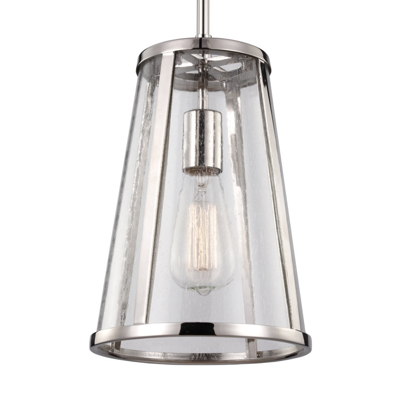 Luminaire suspendu Harrow , H 17,38 po x l 16 po x p 16 po, Nickel poli