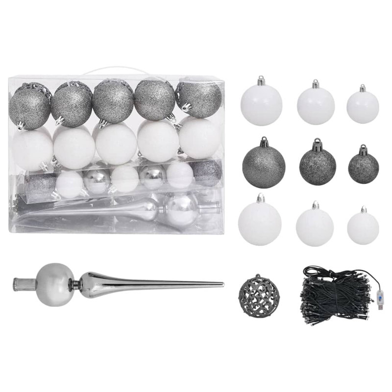 Artificial Christmas Tree with LEDs&Ball Set, 6.89ft H
