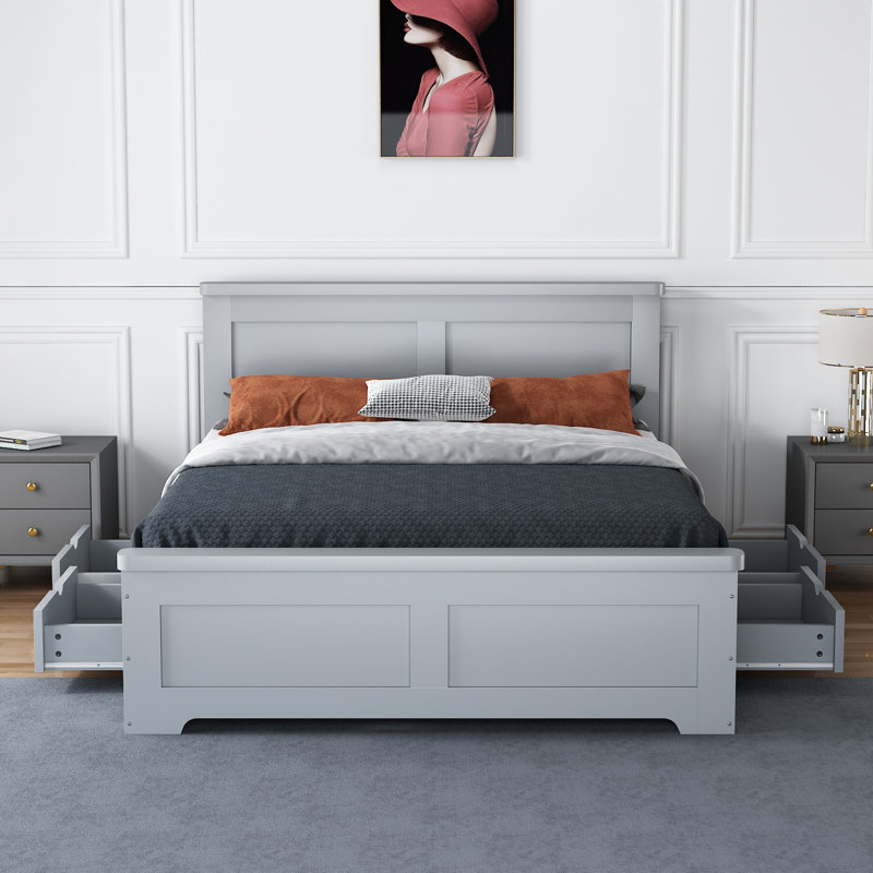 Lando Storage Bed, Grey, Kingsize (5')
