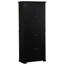 Armoire de rangement haute pour salle de bain - Armoire pratique avec tablettes réglables et finition noire-2012853165