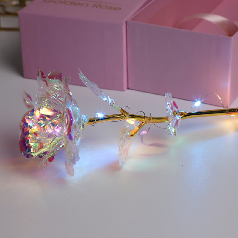 Roses dorées 24 carats, Mauve blanc