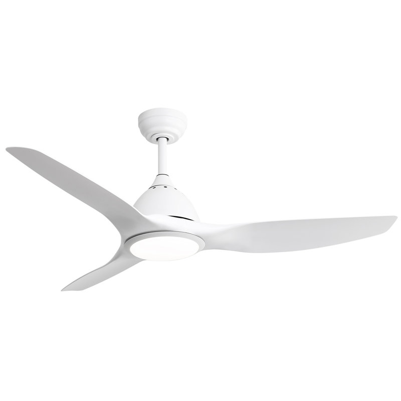 Ventilateur de plafond 52 pouces avec lumière et télécommande à 6 vitesses avec 3 pales en ABS pour patio Bredoom, Black