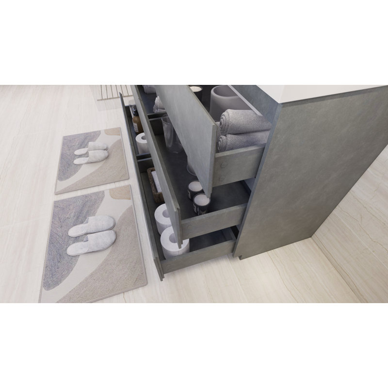 Ensemble de meuble-lavabo double 60 po Ferrante, Gris ciment