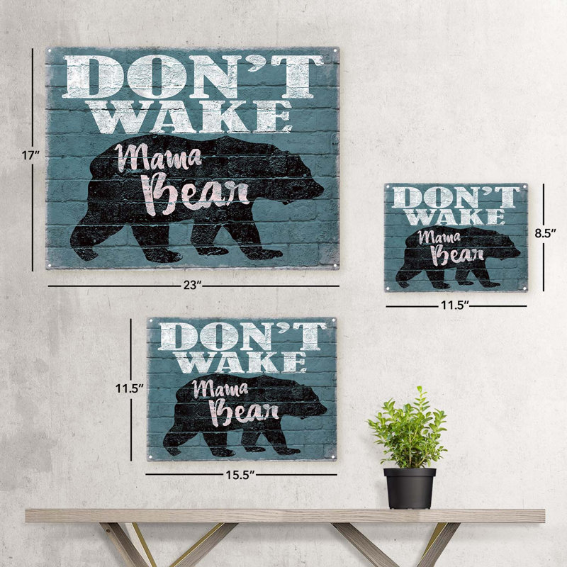 Plaque «Dont Wake Mama Bear», H 17,2 po x l 23,2 po x P 0,04 po