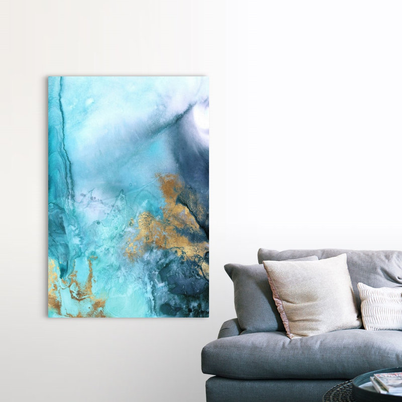 Reproduction d’art sur toile, "Gold Under the Sea I" par Eva watts, Toile tendue, H 60 po x l 40 po x P 1,25 po