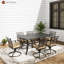 Ensemble repas rectangulaire pour l'extérieur avec chaise pivotante-110923793