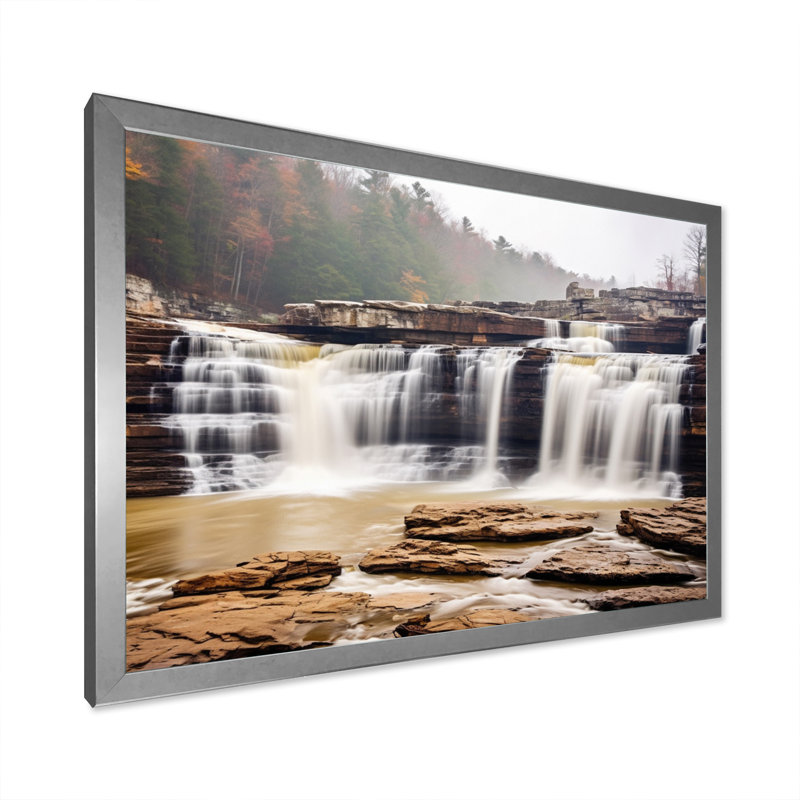 Alabama Water Cascades Beauty I - impression, H 34 po x l 44 po x P 1,5 po, Cadre photo argenté