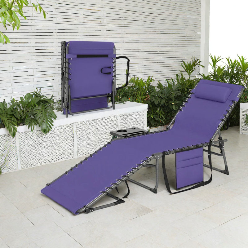 Chaise longue de patio réglable réglable, structure en acier, détente extérieure moderne