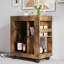 Armoire d'appoint Mid-Century moderne brune avec tablette de rangement