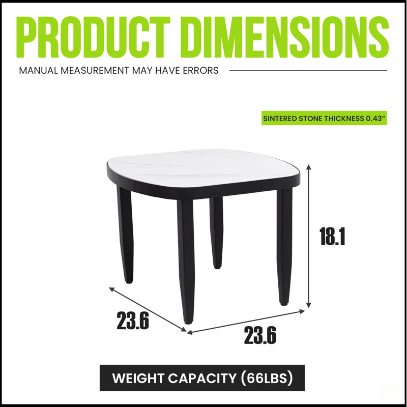 Table d'appoint 23,6 po Modern Outdoor Elegance