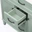 Meuble-lavabo 36 po avec lavabo, meuble autoportant vert avec cuve en céramique, cadre en bois aggloméré et en bois massif, tiroir supérieur rabattable, portes à fermeture en douceur, 2 tiroirs de rangement-364703225