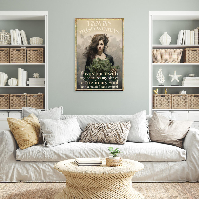 «I Am An Irish Woman», art rectangulaire sur toile, «I Am An Irish Woman», H 36 po x l 24 po x P 1,25 po