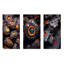 Ensemble de 3 décorations murales en métal noir et orange-103227521