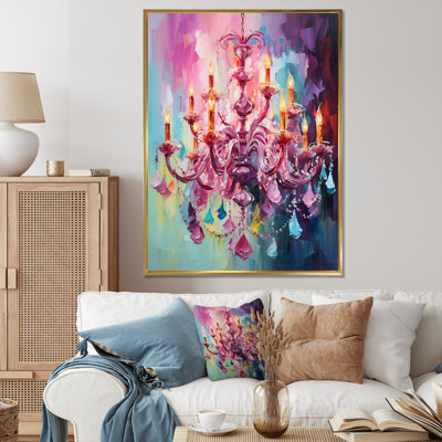 Pink Baroque Luminary Chandelier Brilliance I - Chandelier Wall Art