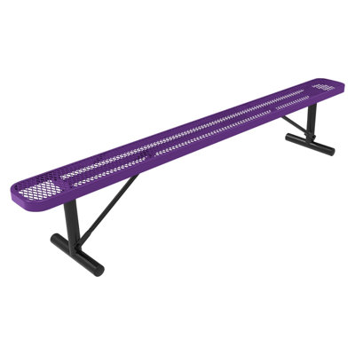 Bench, Textured Black, Expanded, 8Ft, No Back, Portable
