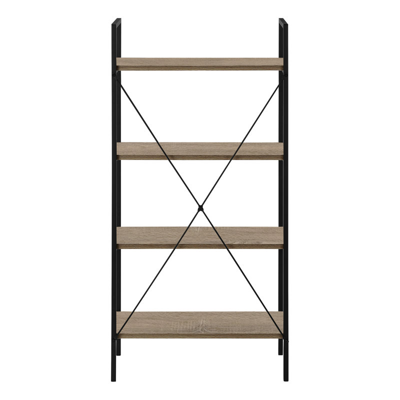 Bibliothèque, bibliothèque, 4 niveaux, H 48 po, bureau, métal stratifié, contemporain, moderne, Taupe