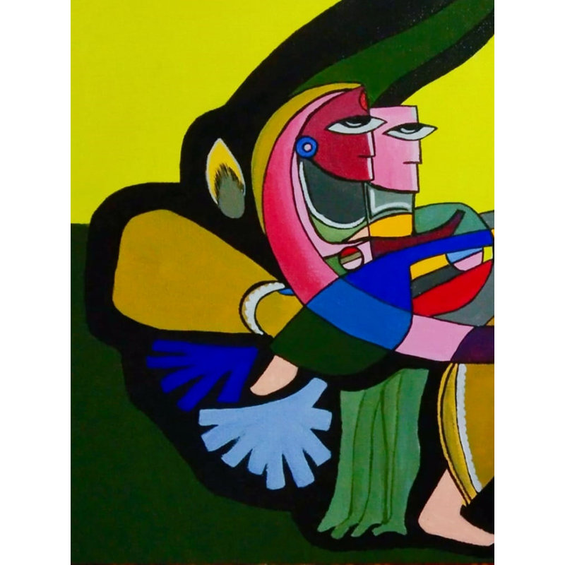 Amour abstrait | Acrylique sur toile | Par Pushpa Mahadeo Plus