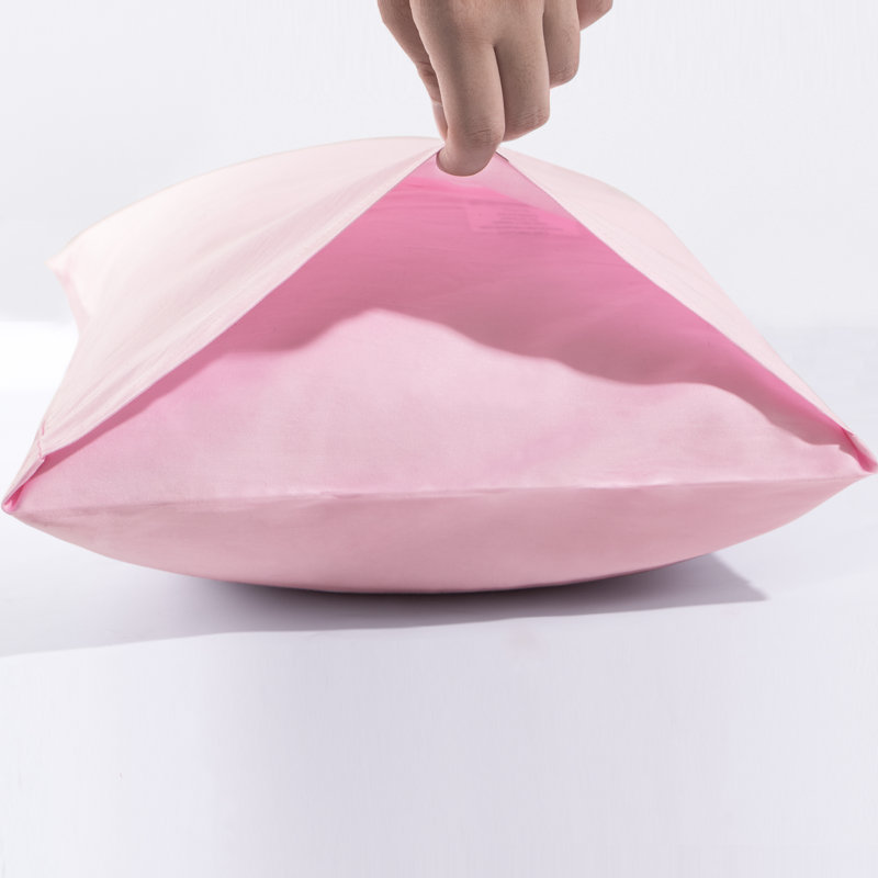 Taie d'oreiller 100% coton 500 fils 500 fils, Rose, Grand