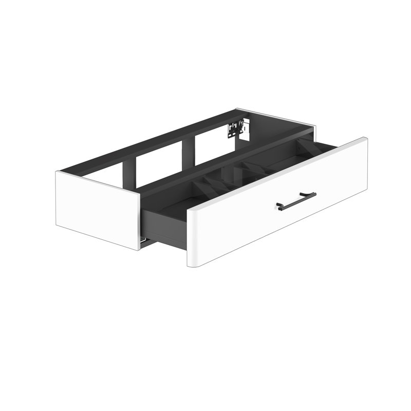 Ashauna 81cm Single Bathroom Vanity Base Only, Premium White Supermatt/Black