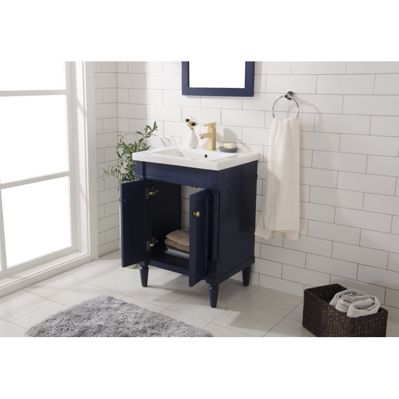 Ensemble de meuble-lavabo simple 24 po Jaida, Bleu