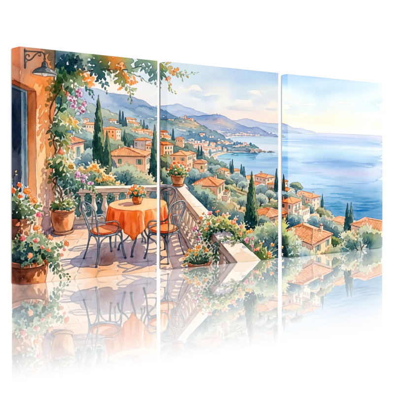 Paysage et nature Méditerranée Villa Terrasse Vue sur la mer, H 18 po x l 36 po