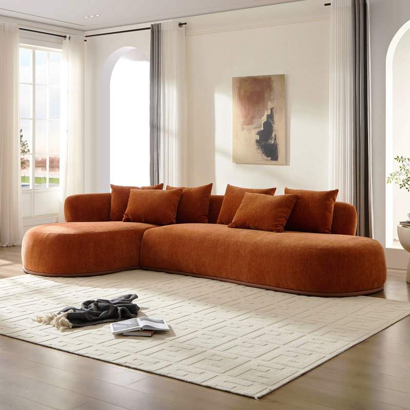 Canapé modulaire en L surdimensionné de 134,63 po avec méridienne faisant face à la gauche et assise profonde pour salon