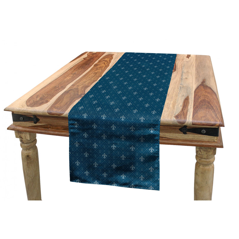Geometric Rectangular Table Runner, 72" x 16", Blue