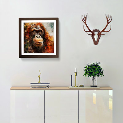 Orangutan Abstract Expressionism - Framed Print