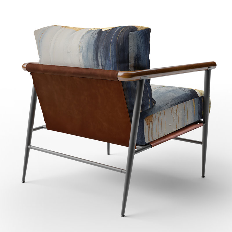 Fauteuil d'appoint rembourré abstrait Waves Of Joy, Noir