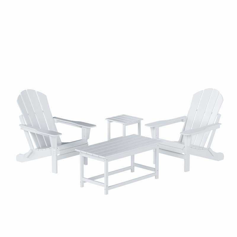 Laguna Foldable Outdoor Adirondack Chair, White