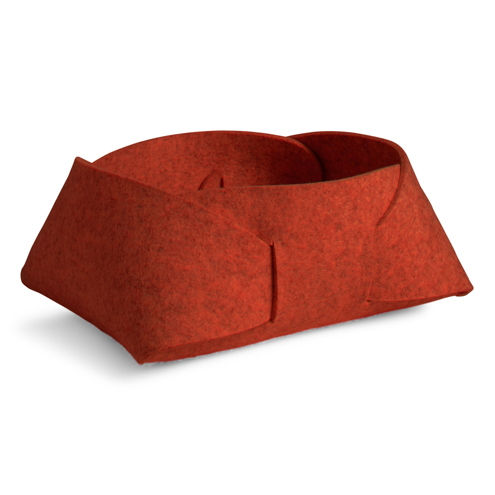 Double Tuck Fabric Decorative Basket, Tomato, 7" H x 19" W x 16" D